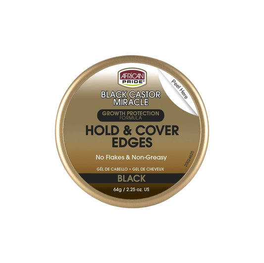 African Pride Edge Control Black Castor Oil 2.25 Oz