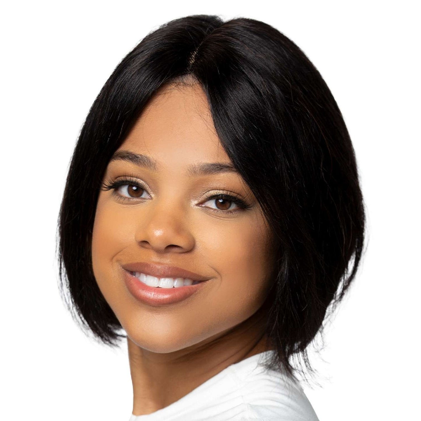 T-Part Lace Wig Human Hair Blunt Bob Natural Color