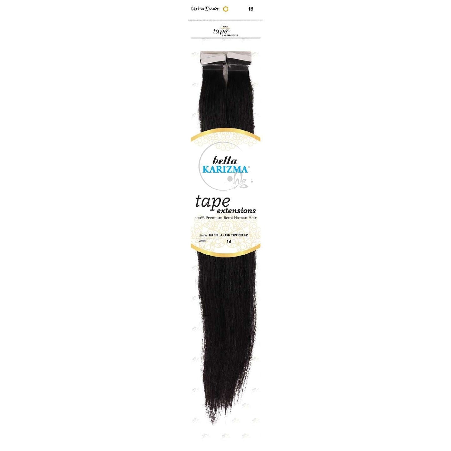 Tape-In Hair Extensions Human Hair 24 Inch 1B
