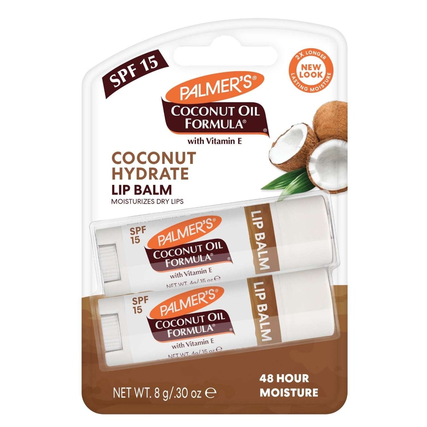 Coconut Oil SPF 15 Lip Balm Twin Pack 0.15 oz
