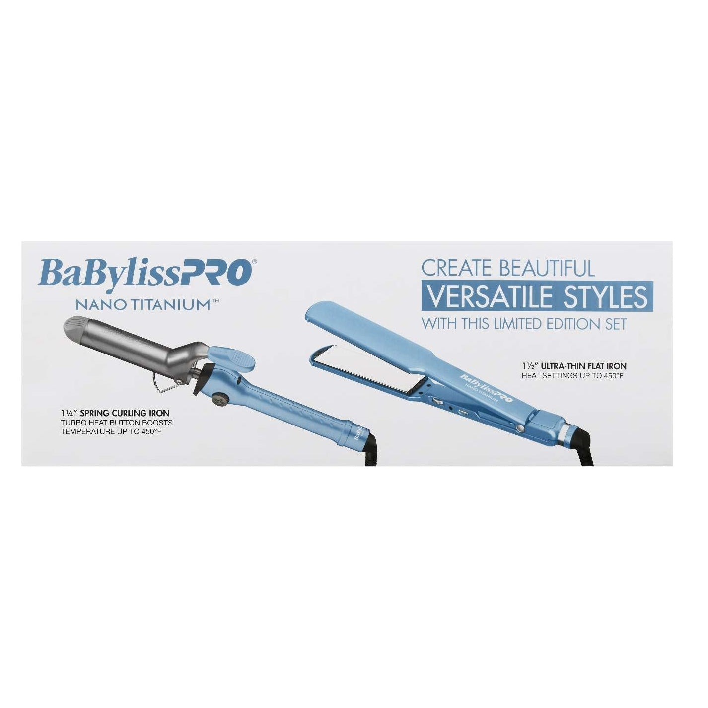 Nano Titanium Flat Iron and Spring Iron 1.5 Inch and 1.25 Inch Prepack