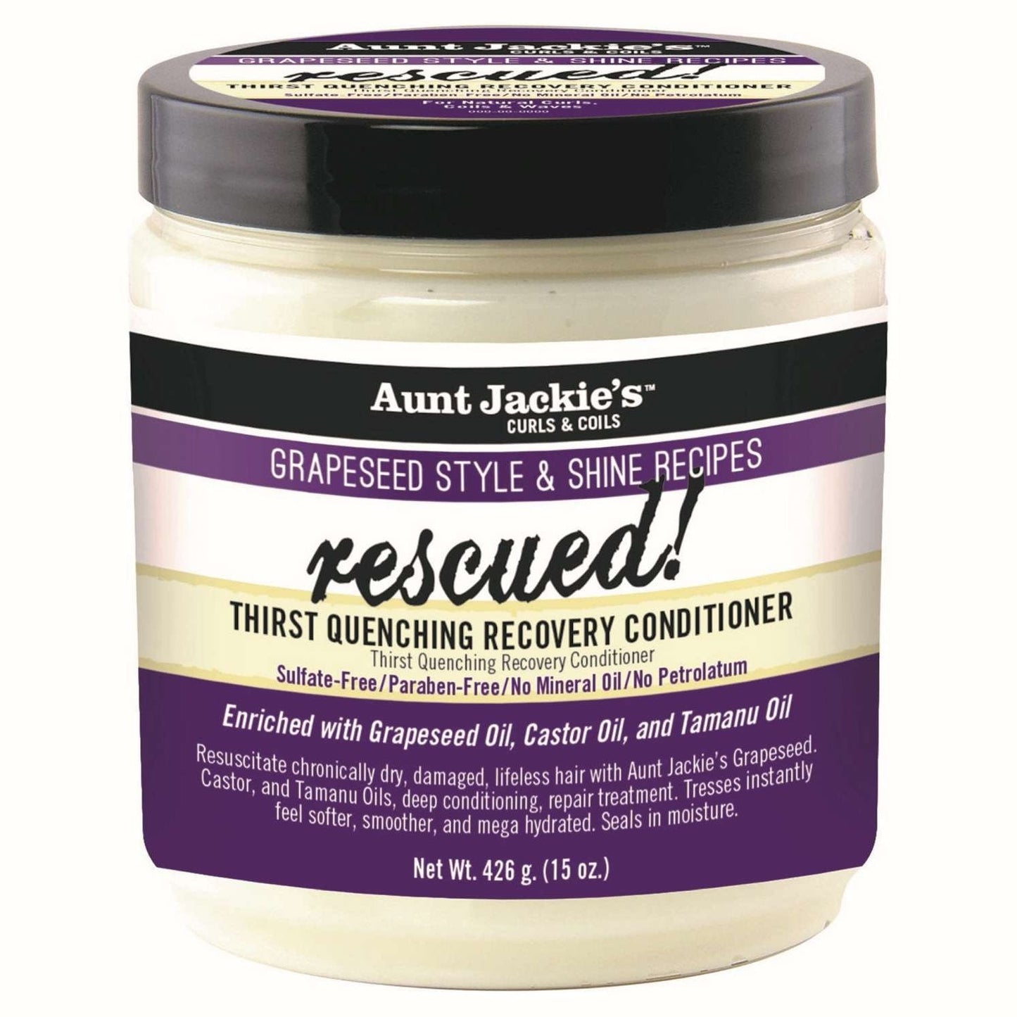 Aunt Jackie's Grapeseed Rescued Hair Treatment 15 Oz
