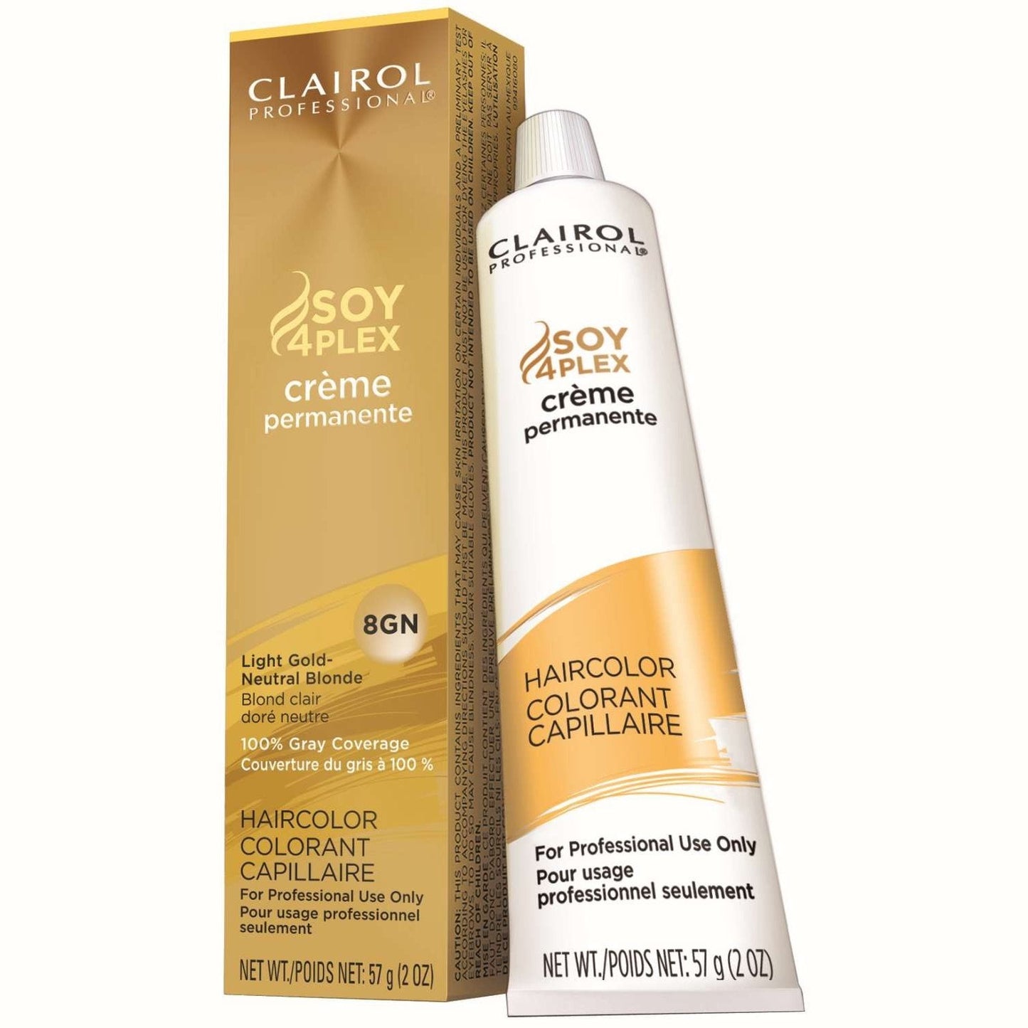 Permanent Crème Hair Color Soy4Plex 2.0 Oz Light Gold Neutral Blonde 8Gn