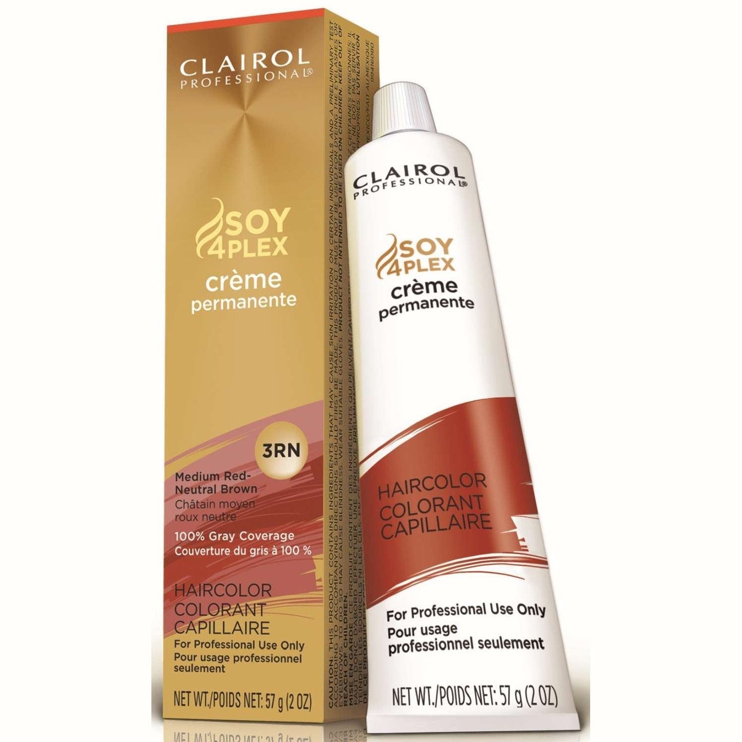 Permanent Crème Hair Color Soy4Plex 2.0 Oz Medium Red Neutral Brown 3Rn