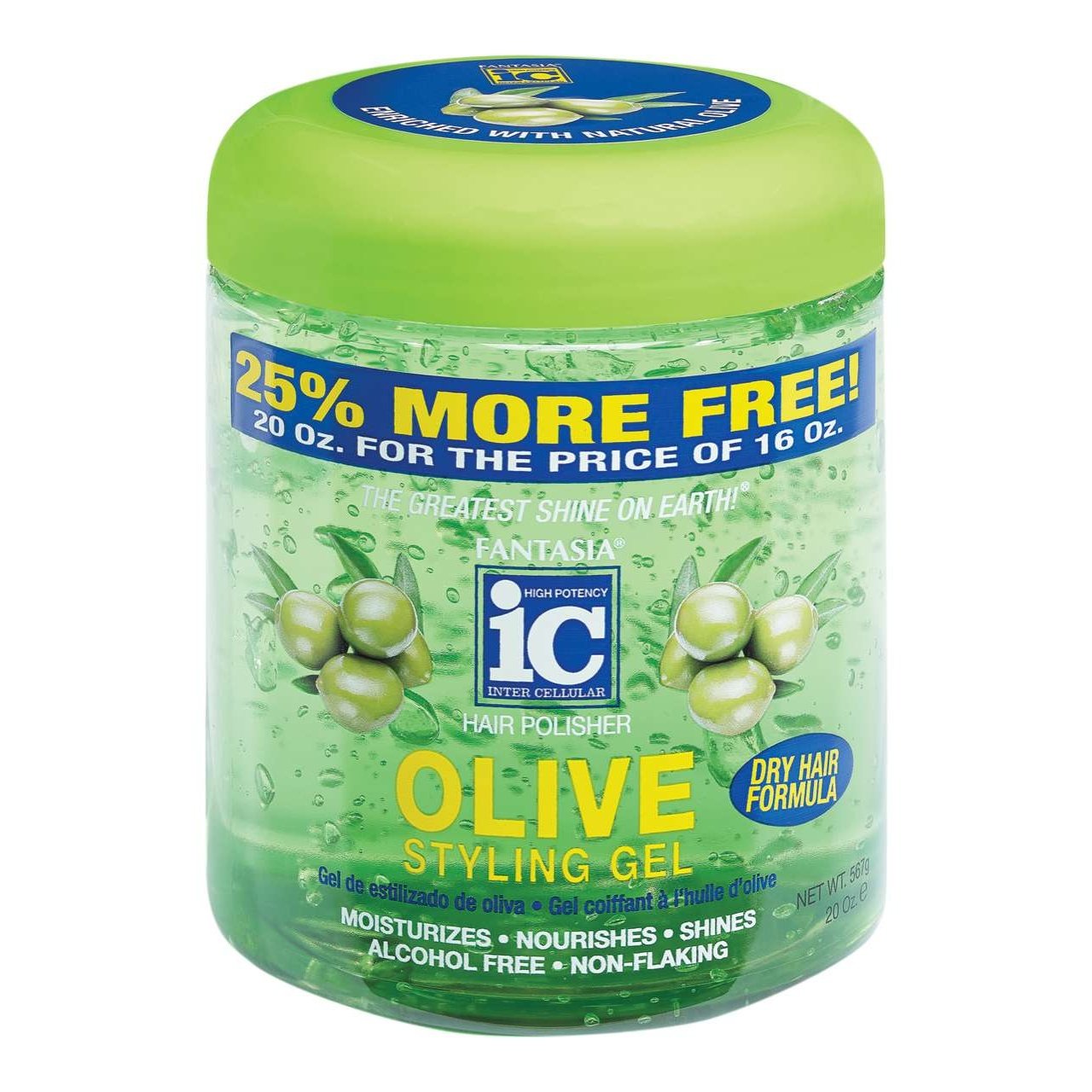 Hair Polisher Olive Styling Gel 20 Oz Bonus Pack