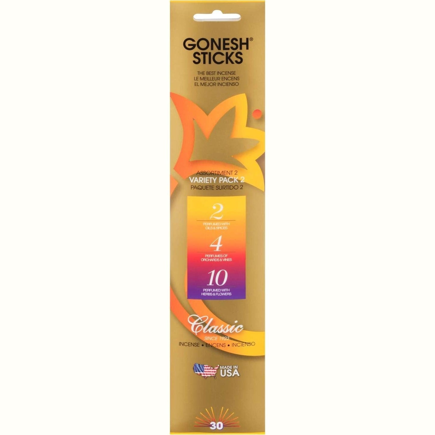 Gonesh Sticks Classic Variety 2 30 Piece