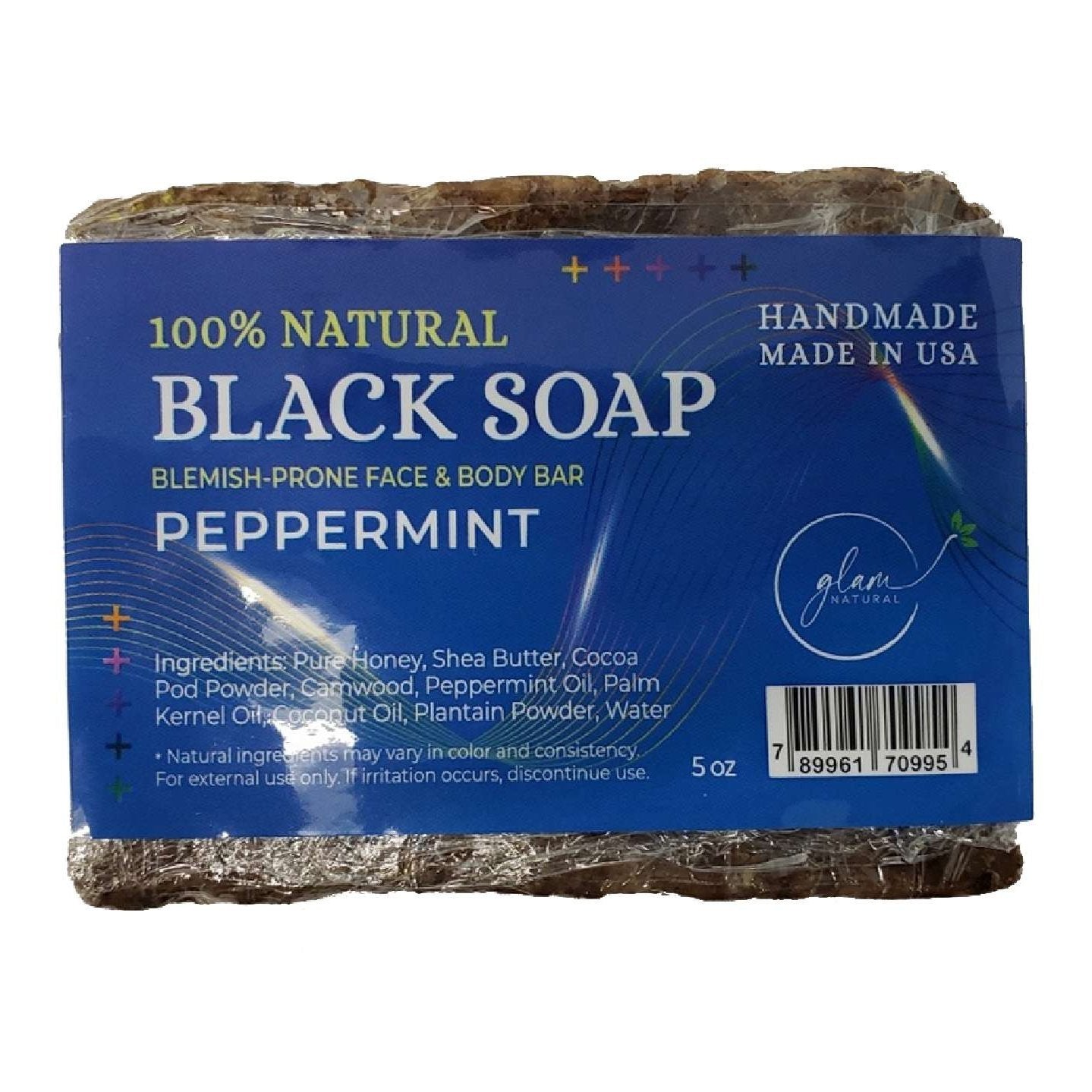 Natural Black Soap Peppermint 5 Oz