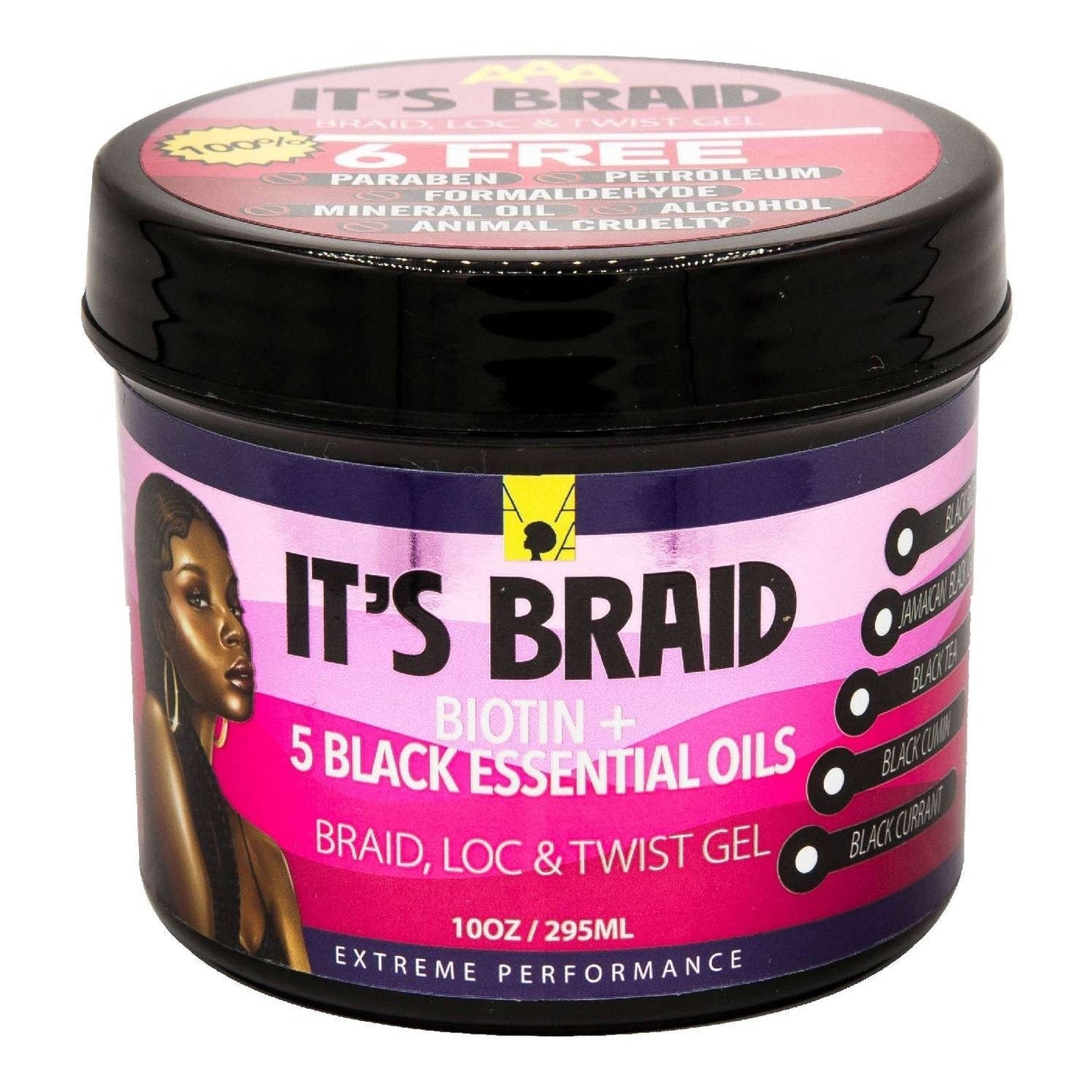 Anti Aging Braid Loc Twist Gel with Biotin and Black Essential Oils 10 oz