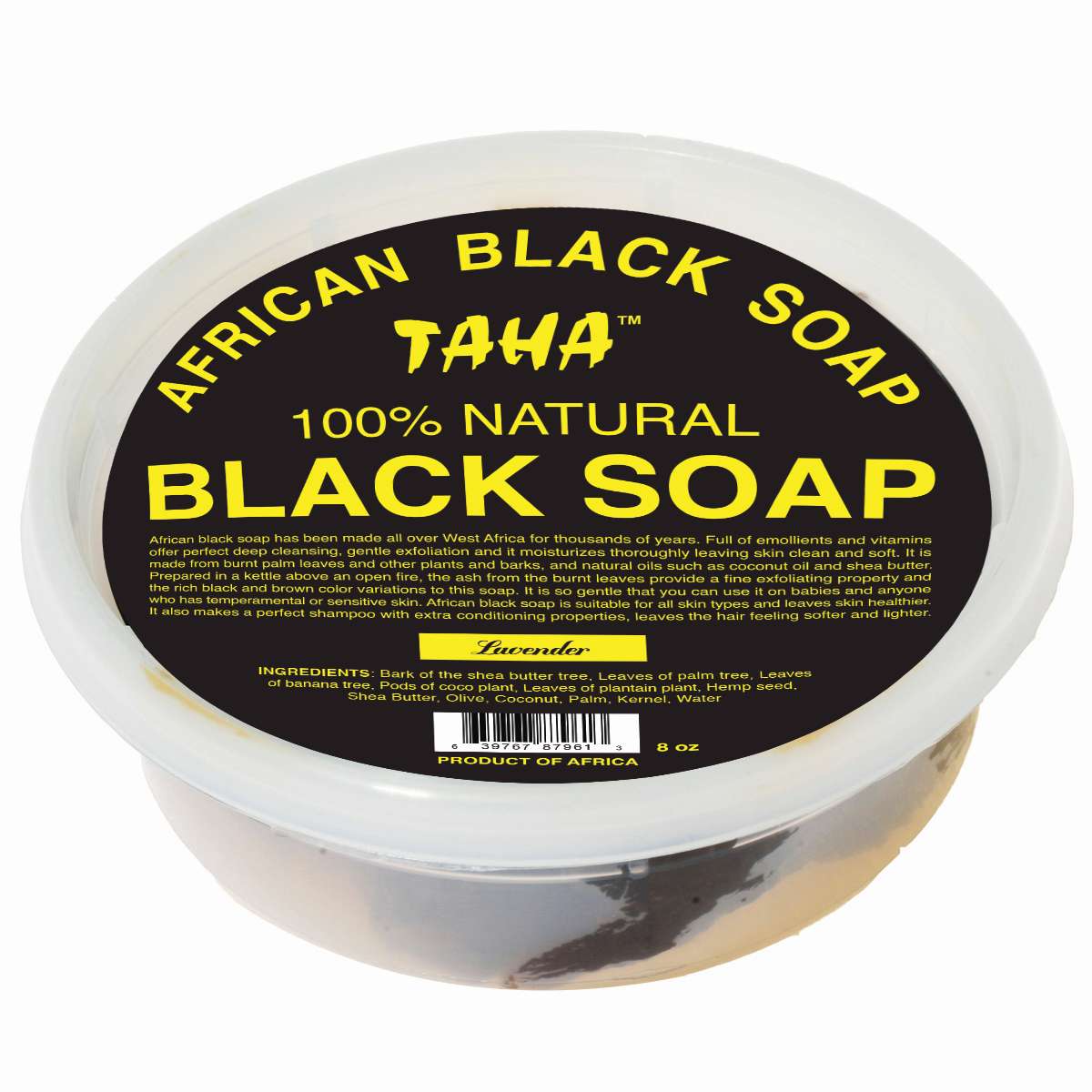 Black Soap Lavender Tub 8 Oz