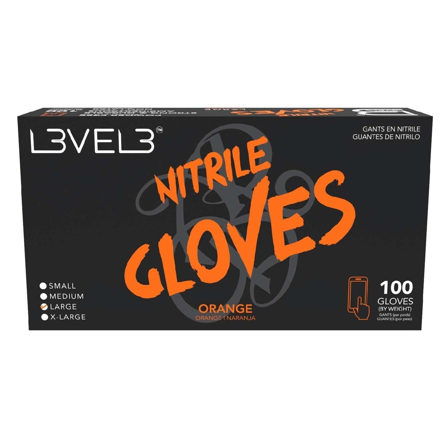 Nitrile Gloves Orange Large 100 Piece