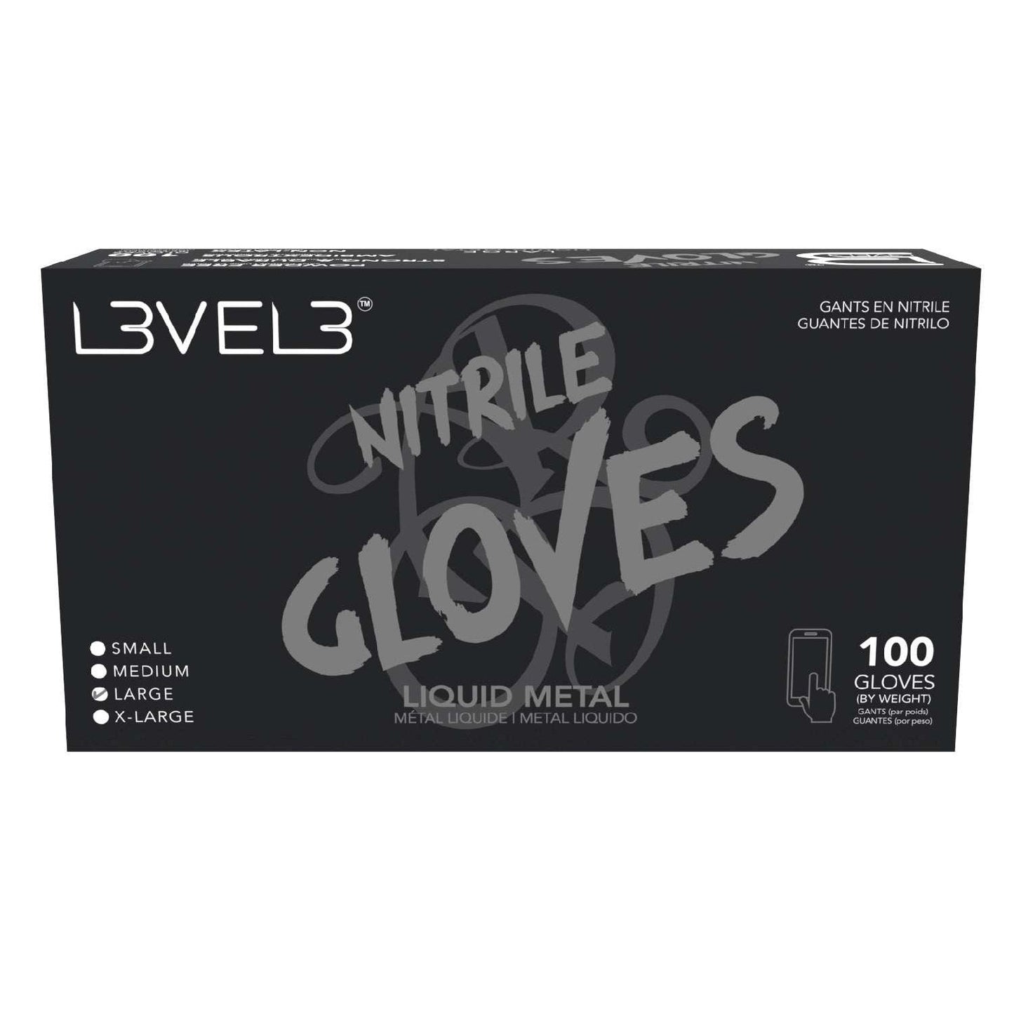 Nitrile Gloves Liquid Metal Large 100 Piece