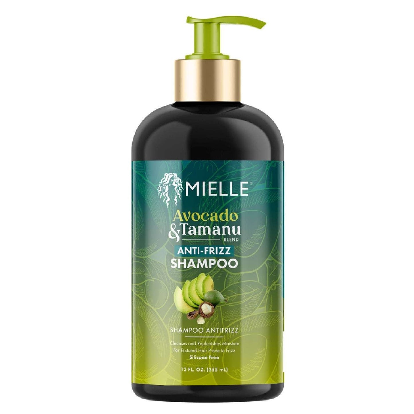 Mielle Anti-Frizz Shampoo with Avocado and Tamanu 12 Fl Oz