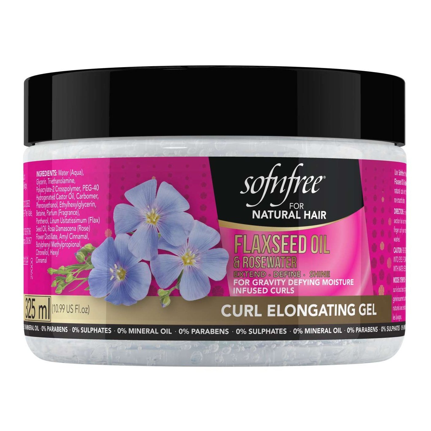 Curl Elongating Gel with Flaxseed Oil and Rosewater 10.99 Fl Oz