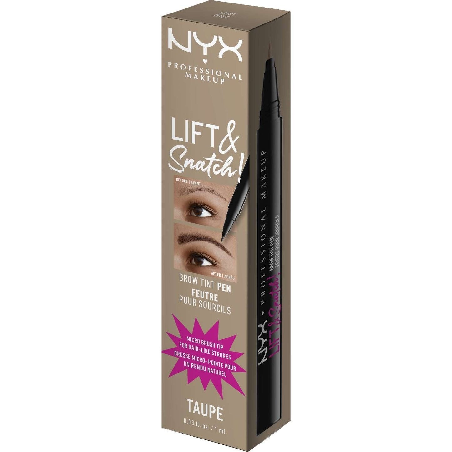 Lift Snatch Micro-Brush Brow Tint Pen Taupe 0.03 Fl Oz
