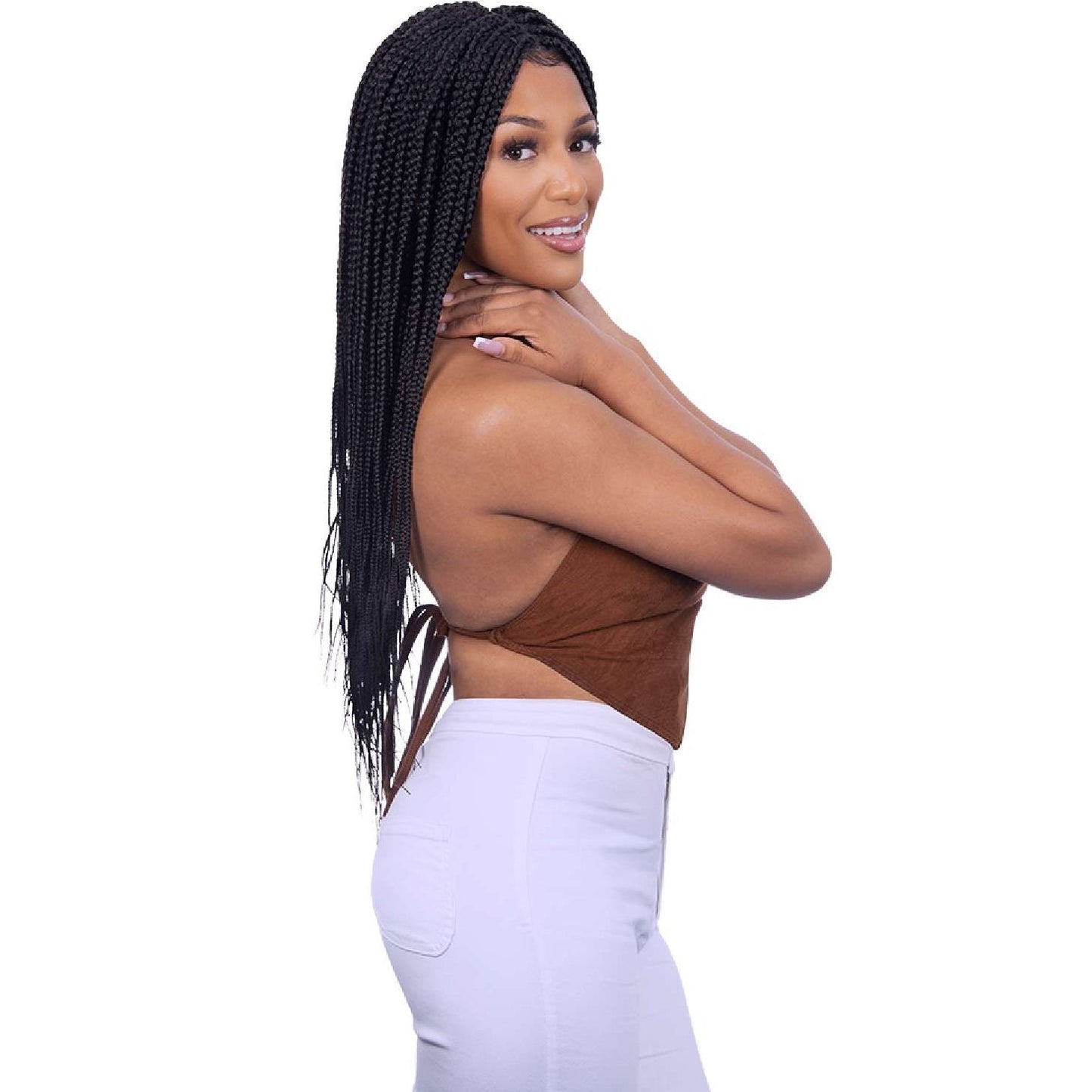 Lace Wig Box Braid Hair 26 Inch #1B