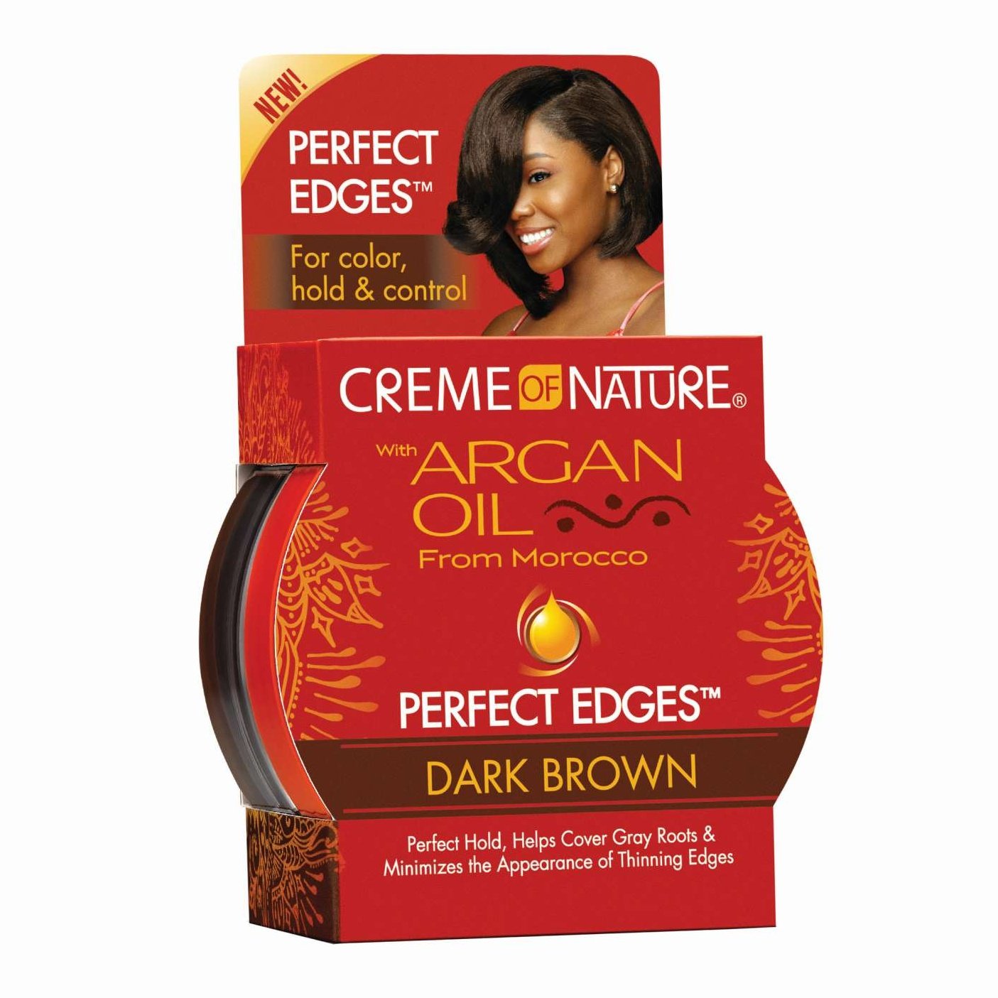 Creme of Nature Edge Control Gel with Argan Oil Brown 2.25 Oz