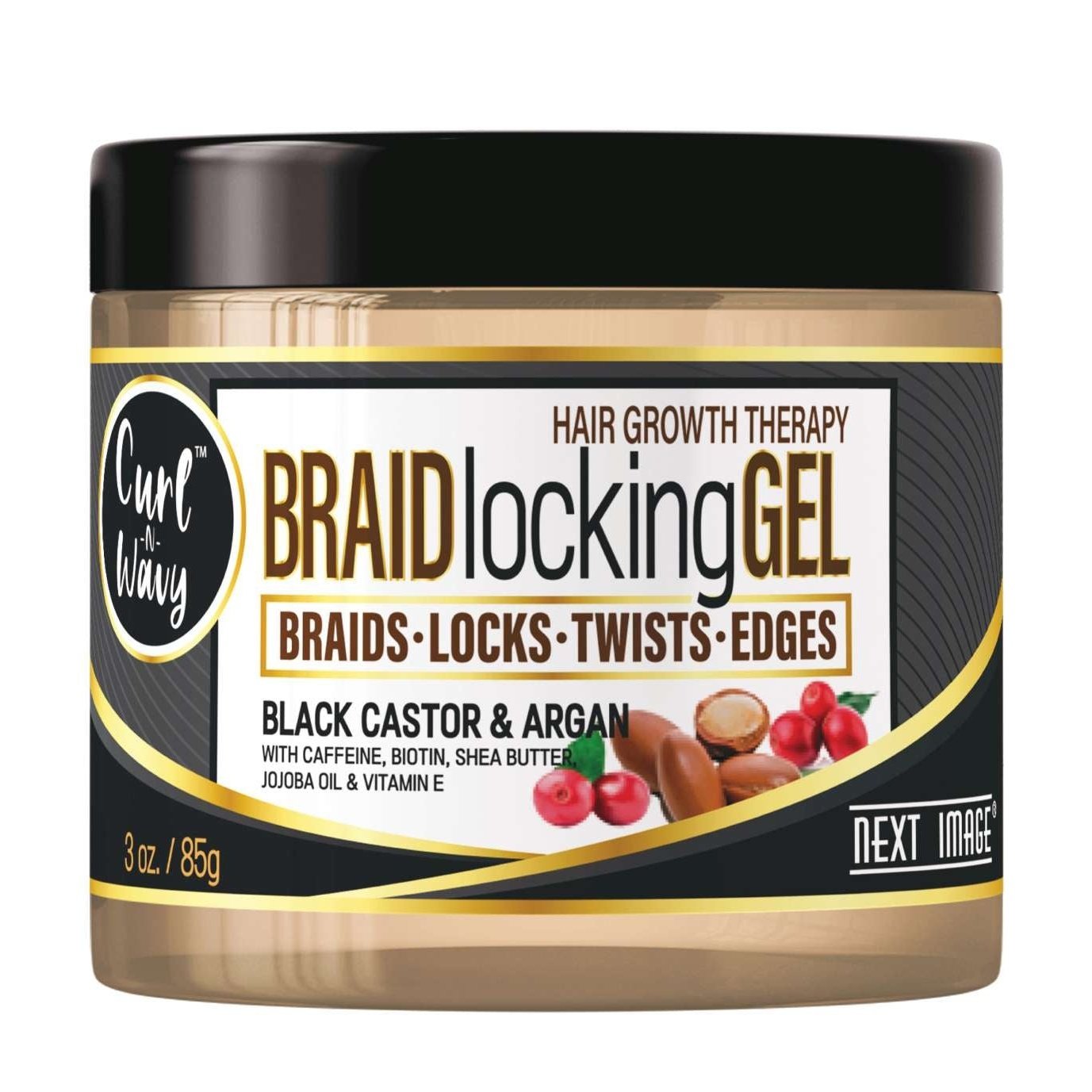 Braid Gel Black Castor Oil 3 Oz