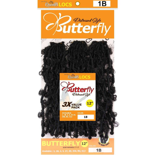 Synthetic Butterfly Goddess Locs Pre-Stretched Braids 12 Inch 1B Color