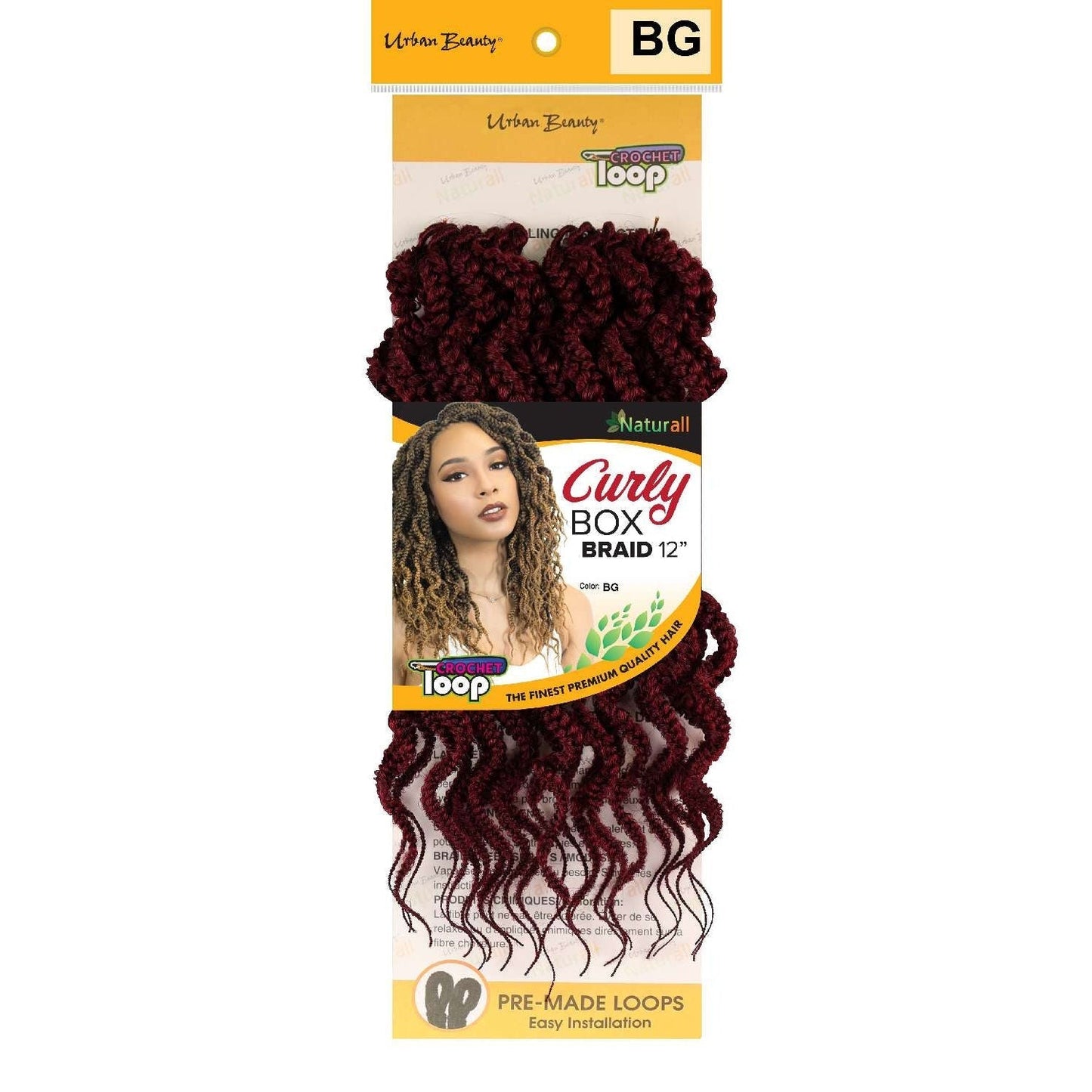 Synthetic Box Braid Curly Hair 12 Inch Burgundy