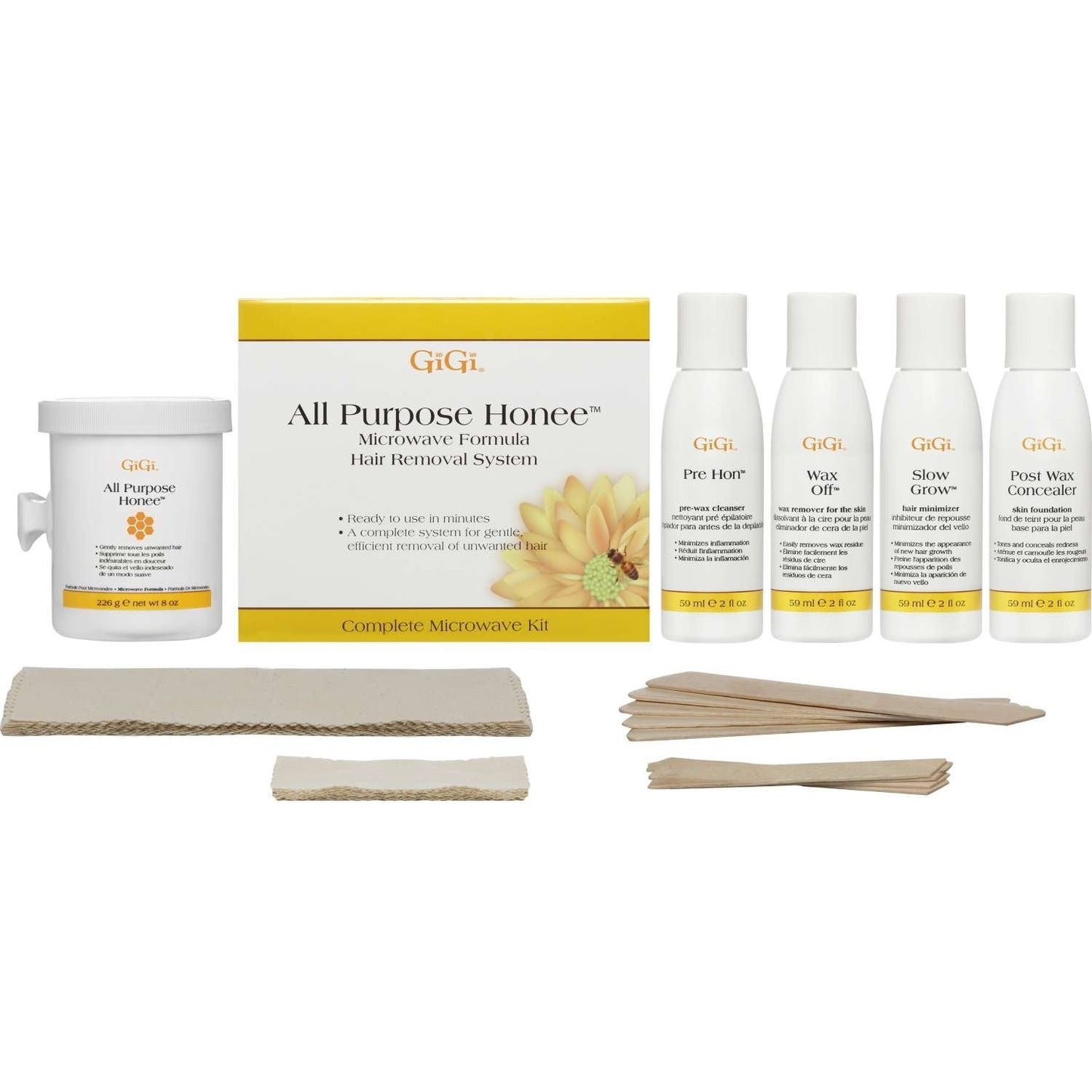 All Purpose Honee Microwave Formula Hair Removal System with Wax and Accessories