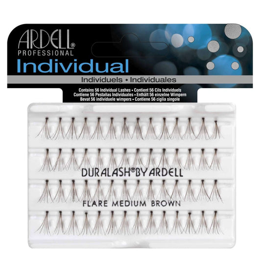 Individual Knotted Flare Lashes 100% Human Hair Medium Brown