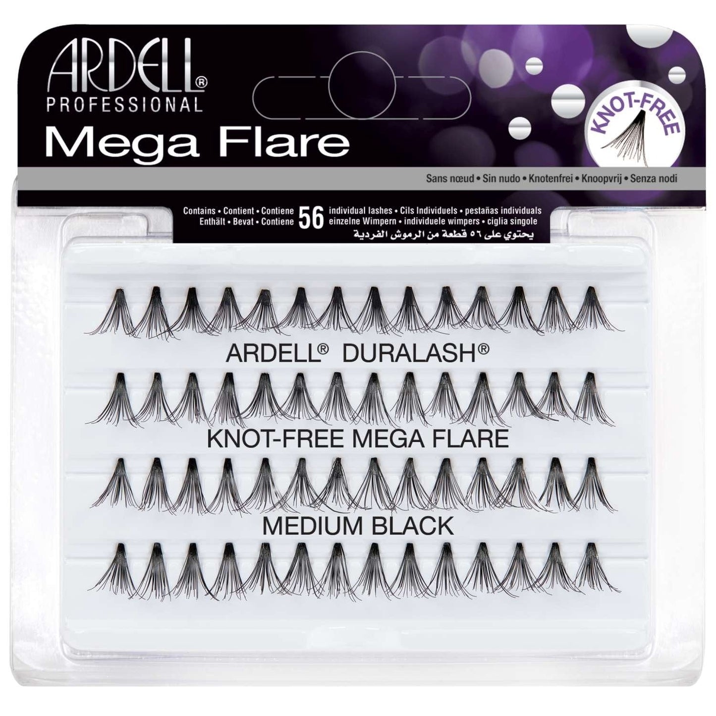 Mega Flare Individual Crisscross Lash Clusters Medium Length Black