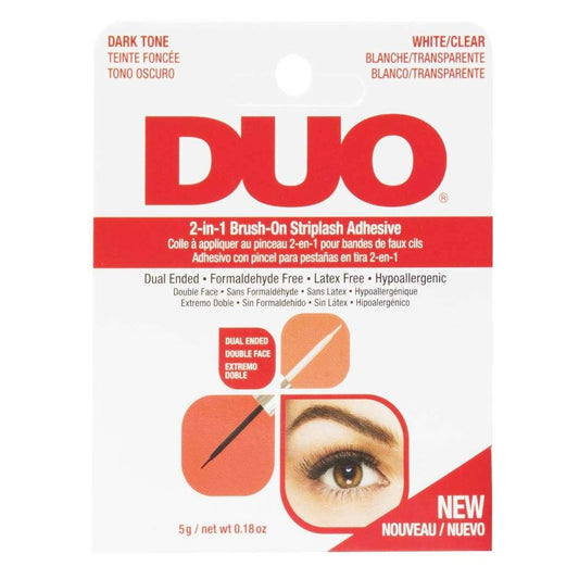 Duo 2-in-1 Brush-On Lash Adhesive with Dark and Clear Options