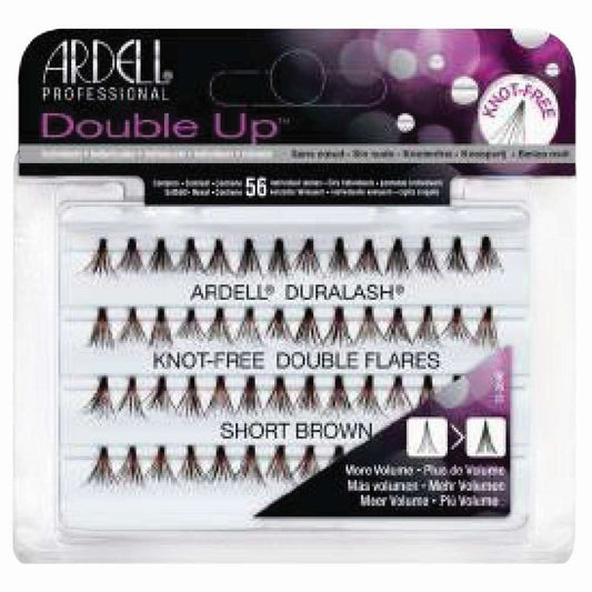 Individual Double-Up Short 100% Human Hair Eyelashes Brown