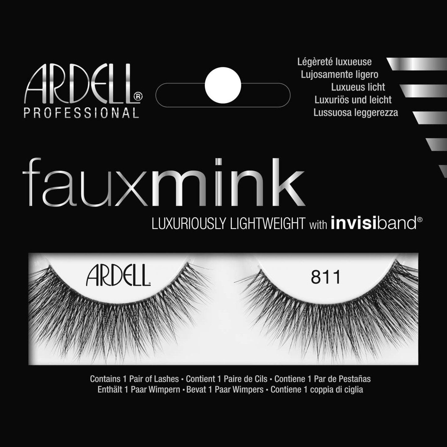 Faux Mink Strip Lash Invisiband Medium Length 811