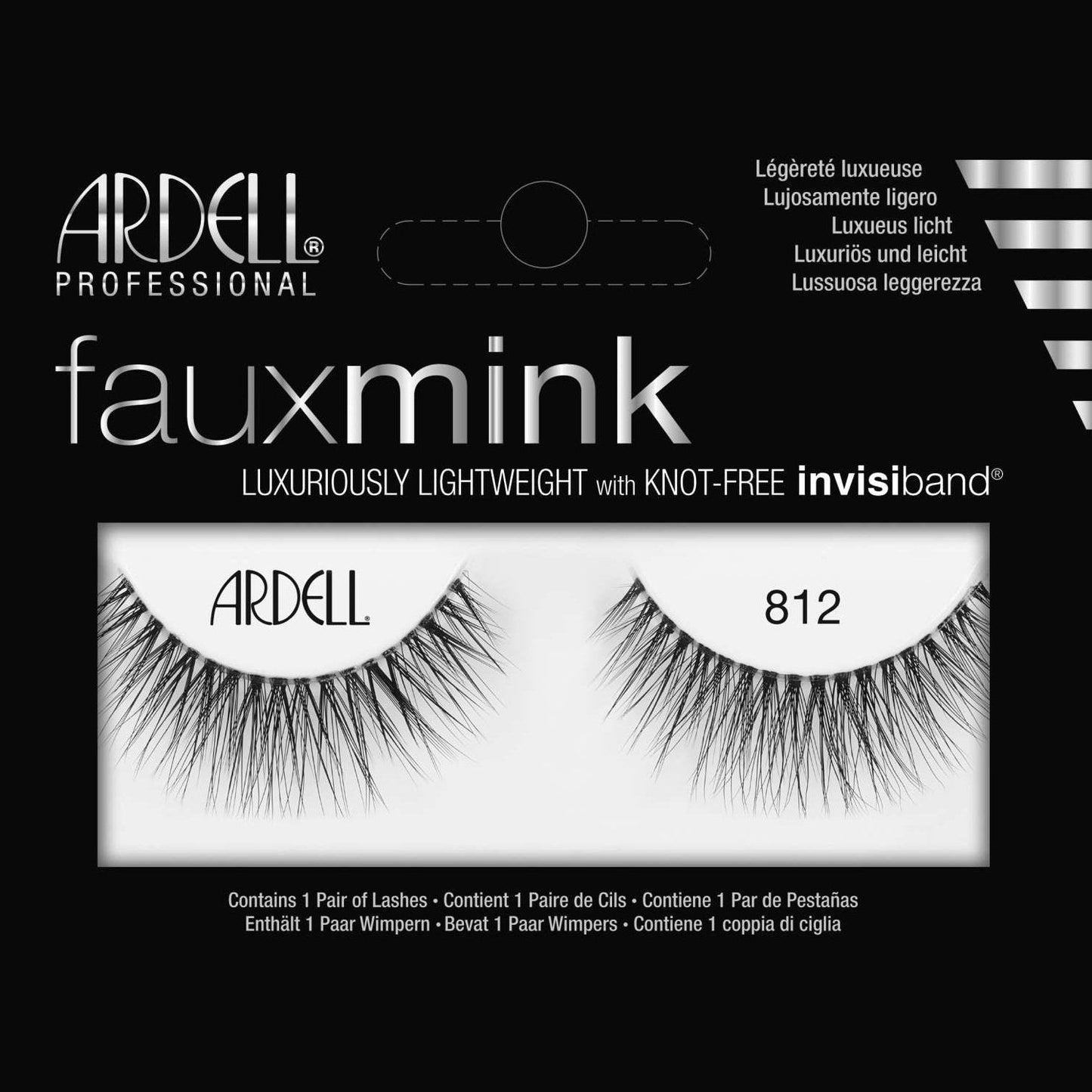 Faux Mink Strip Lash Invisiband Medium Length 812