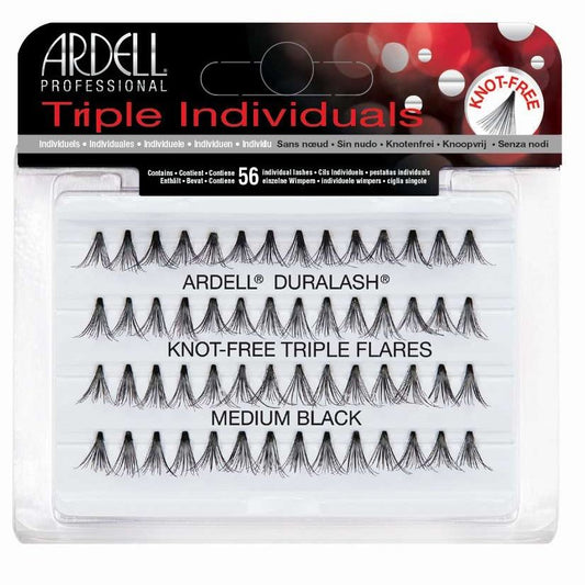 Triple Individual Lashes Medium Length Black
