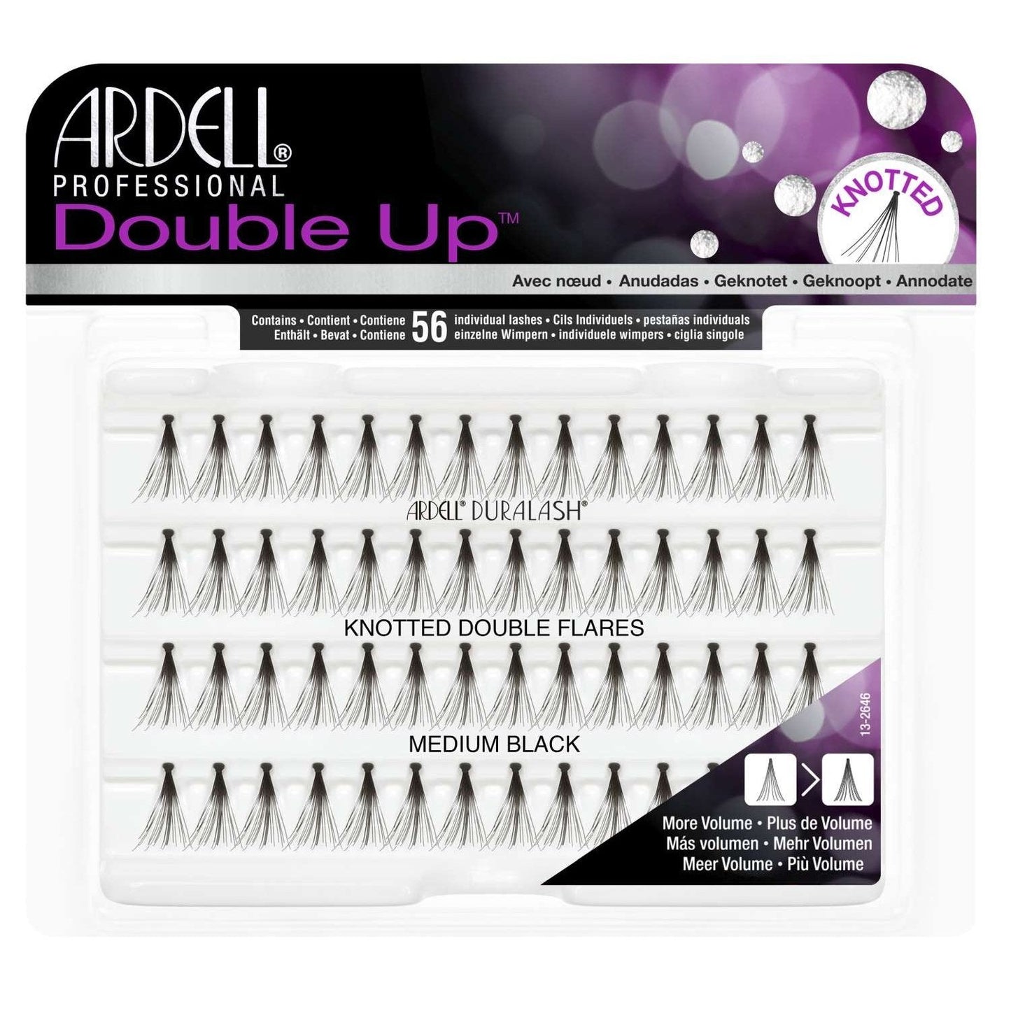 Individual Double Flare Lashes Knotted Base Medium Length