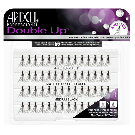 Individual Double Flare Lashes Knotted Base Medium Length