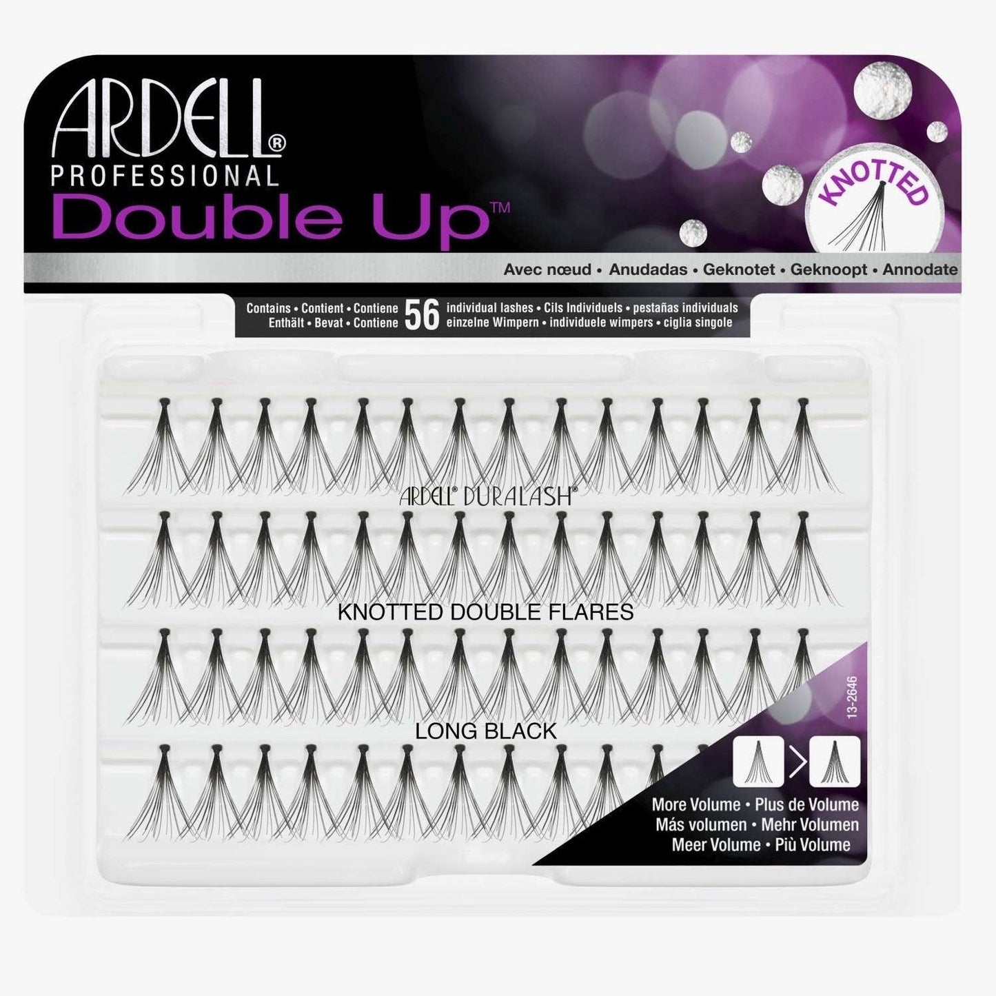 Knotted Double Flare Individual Lashes Long Black