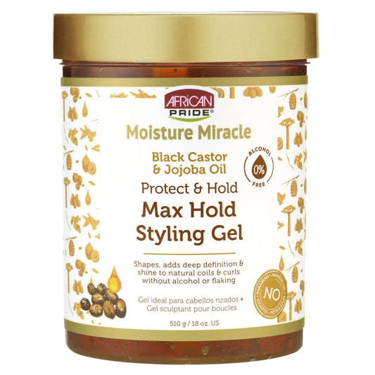 African Pride Styling Gel Black Castor Oil Tea Tree Oil Max Hold