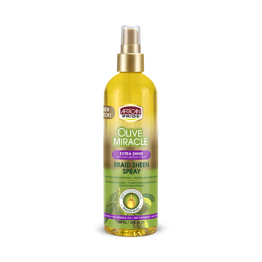 African Pride Braid Sheen Spray with Olive Oil and Tea Tree Extracts