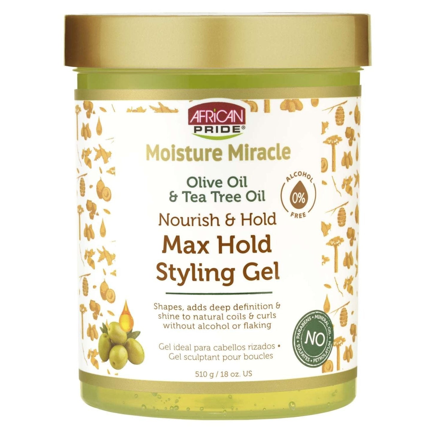African Pride Styling Gel Olive Oil Tea Tree Oil Max Hold