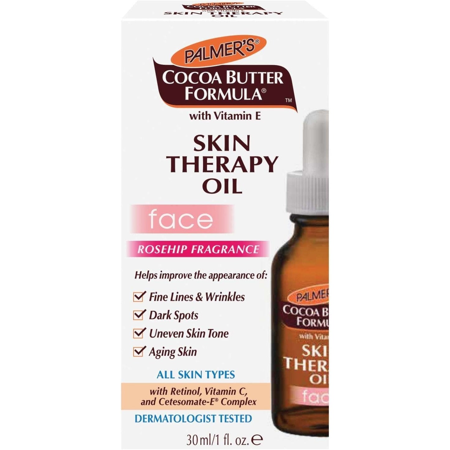 Skin Care Therapy Oil with Cocoa Butter, Rosehip, Argan & Vitamin C