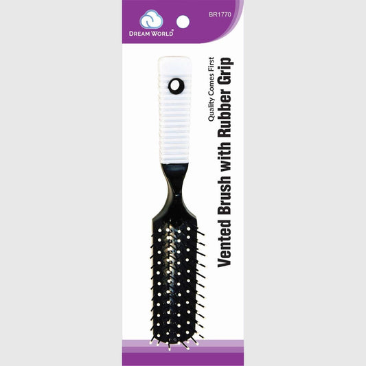 Vented Rubber Grip Brush for All Hair Types