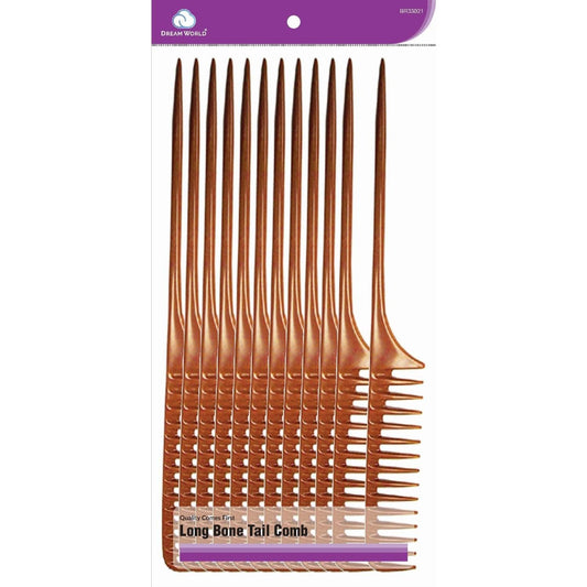 Long Bone Tail Comb for Styling and Sectioning Hair