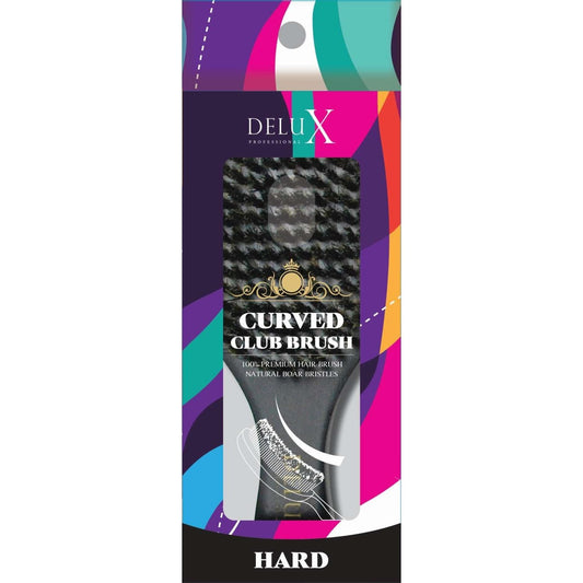 Curved Club Hair Brush with Hard Boar Bristles