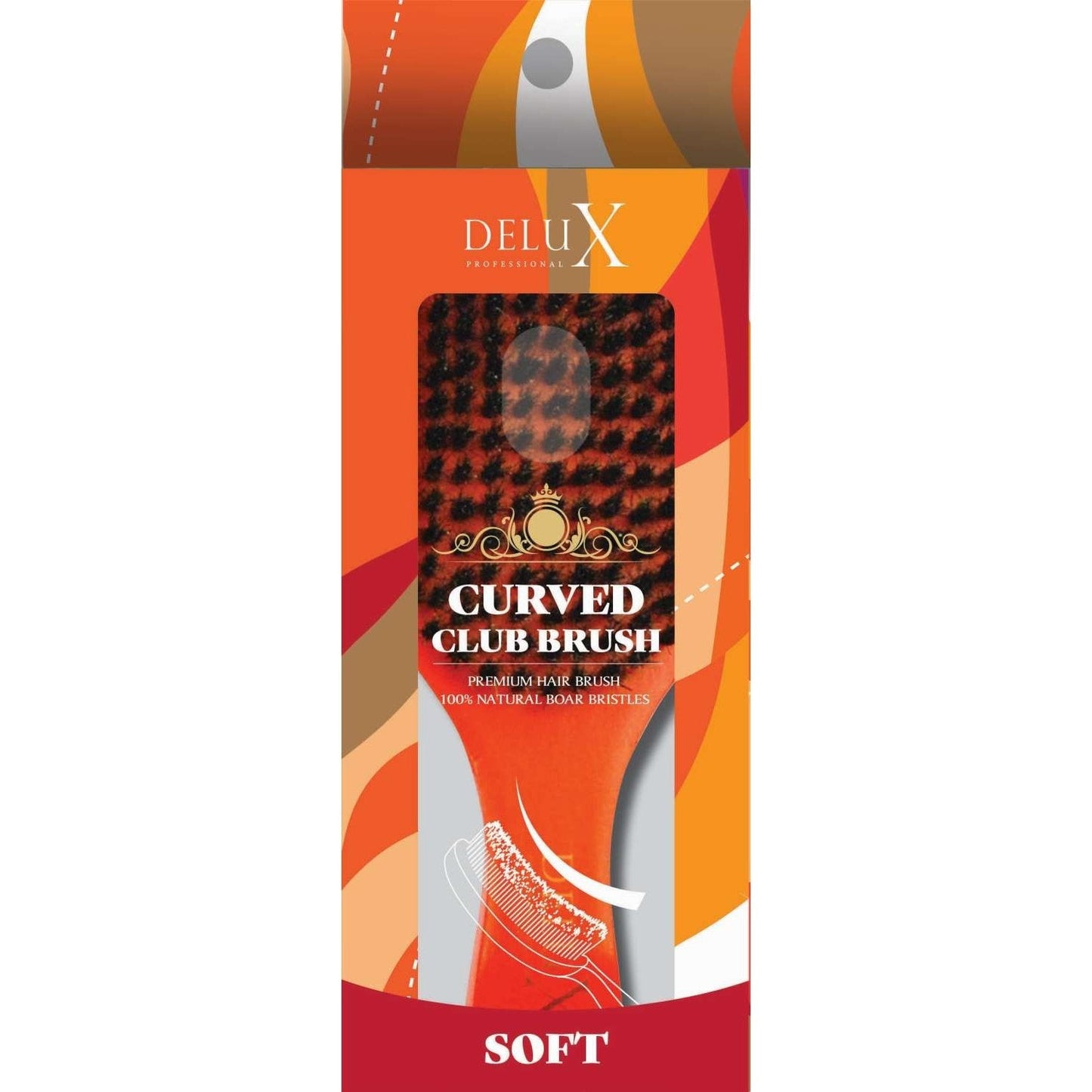 Curved Club Hair Brush Soft Boar Bristles for Sensitive Scalp