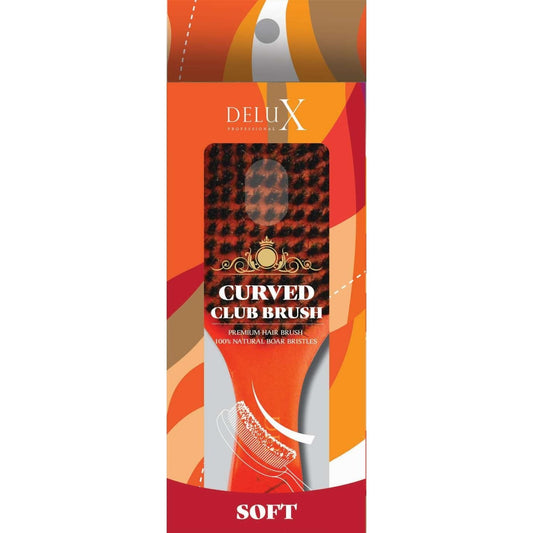 Curved Club Hair Brush Soft Boar Bristles for Sensitive Scalp