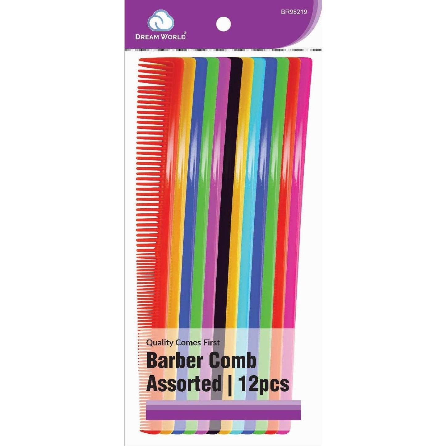 Barber Comb 7 Inch 12-Pack Assorted Colors