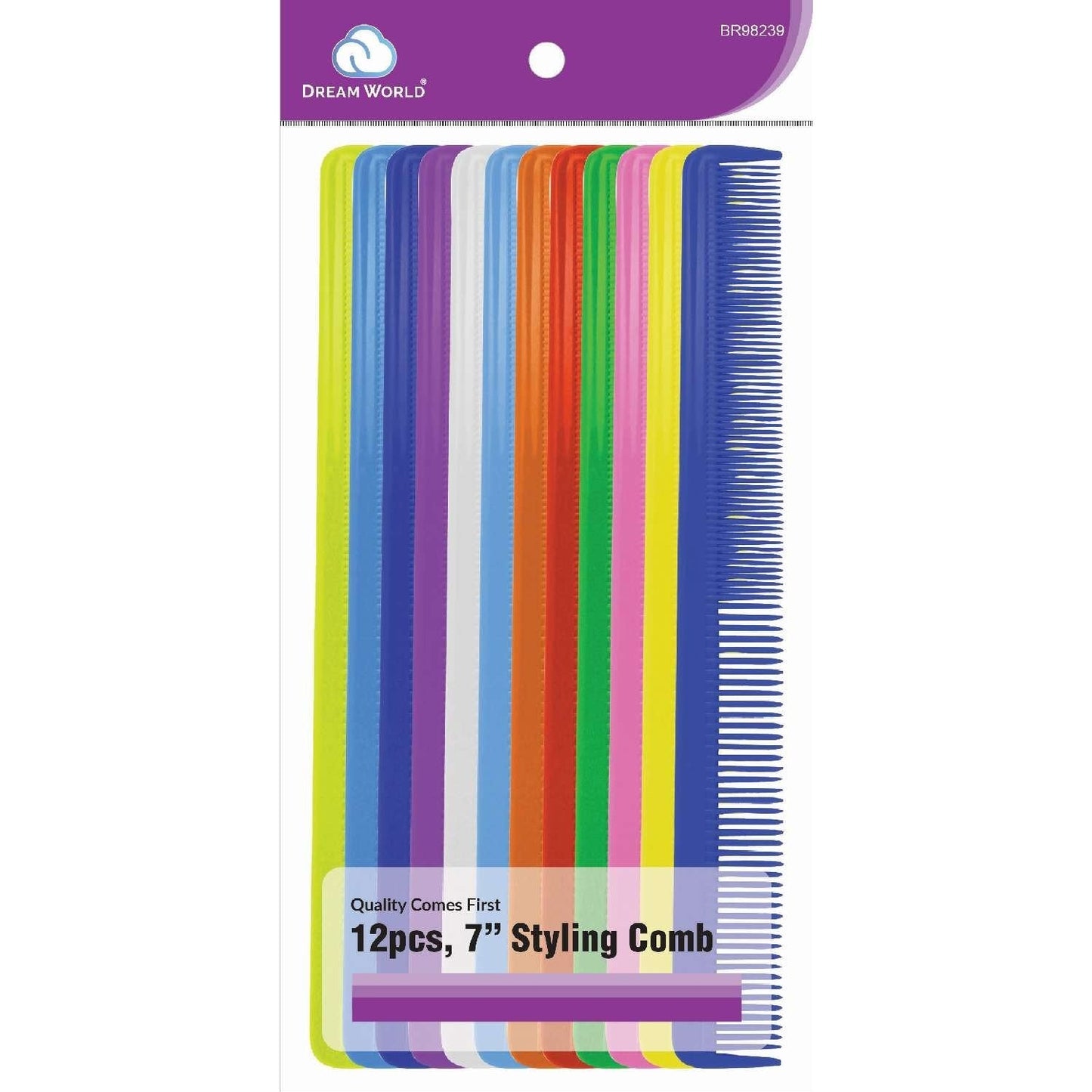 Bulk Styling Comb Set 7 Pieces Assorted Hair Types