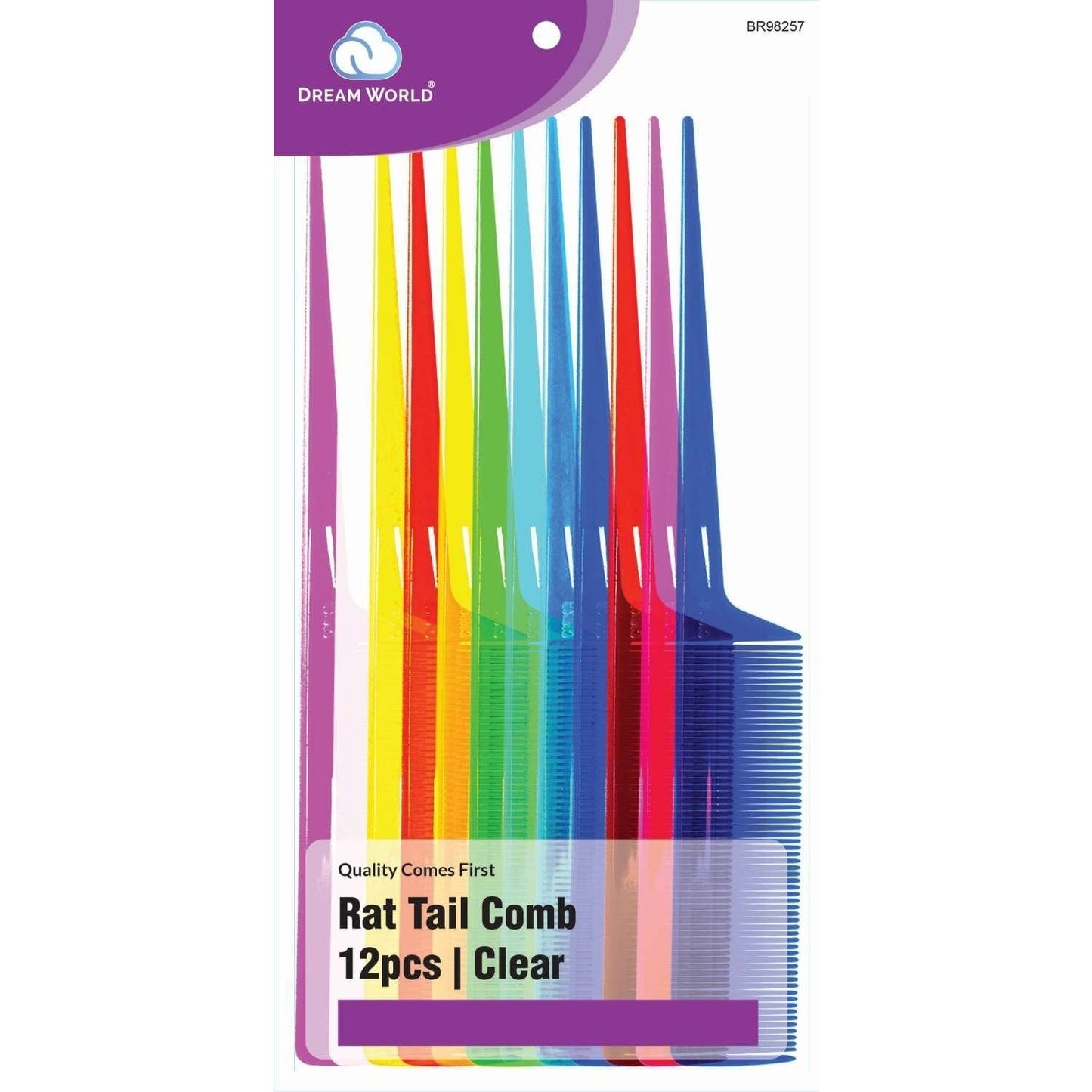 Rat Tail Comb Set with Ultra-Fine Teeth for Detangling Hair, 12-Pack