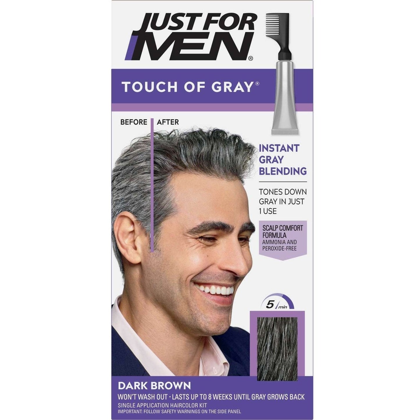 Touch of Gray Hair Color Dark Brown 5-Minute Formula