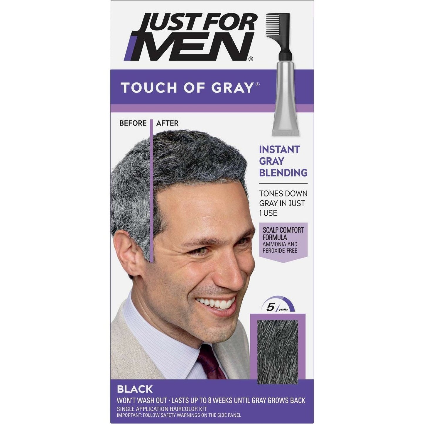 Hair Color Touch of Gray Black 1 Pack