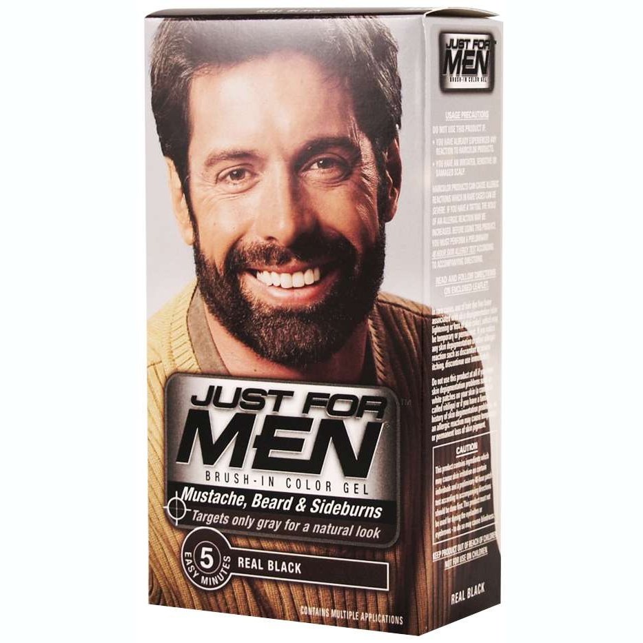 Moustache and Beard Hair Color with Aloe Vera and Biotin Real Black 55
