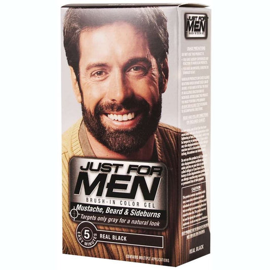 Moustache and Beard Hair Color with Aloe Vera and Biotin Real Black 55